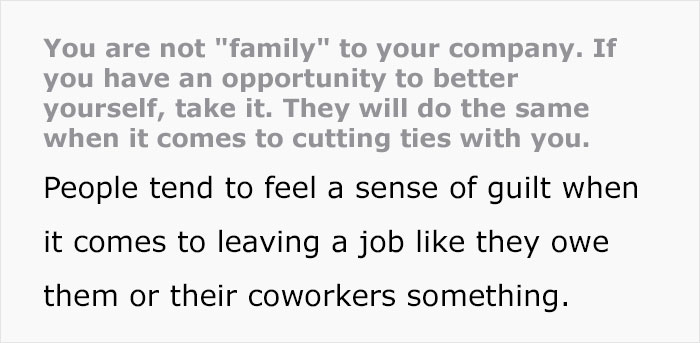 “You Are Not ‘Family’ To Your Company”: Online Users Discuss Whether You Should Put Your Job’s Needs Before Your Own “You Are Not ‘Family’ To Your Company”: Online Users Discuss Whether You Should Put Your Job’s Needs Before Your Own