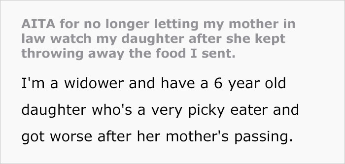 Mother-In-Law Throws Away Meals Her Granddaughter Brings That Her Dad Made Using Her Late Mom’s Recipes, Family Feud Ensues