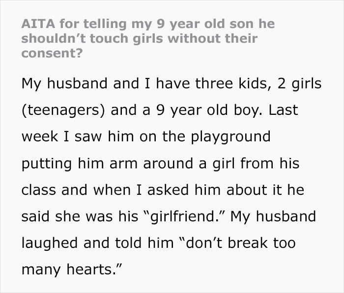 "Just Innocent Playground Fun": Concerned Mother Turns To The Internet After Being Blamed For Taking Child's Understanding Of Consent Too Seriously "Just Innocent Playground Fun": Concerned Mother Turns To The Internet After Being Blamed For Taking Child's Understanding Of Consent Too Seriously