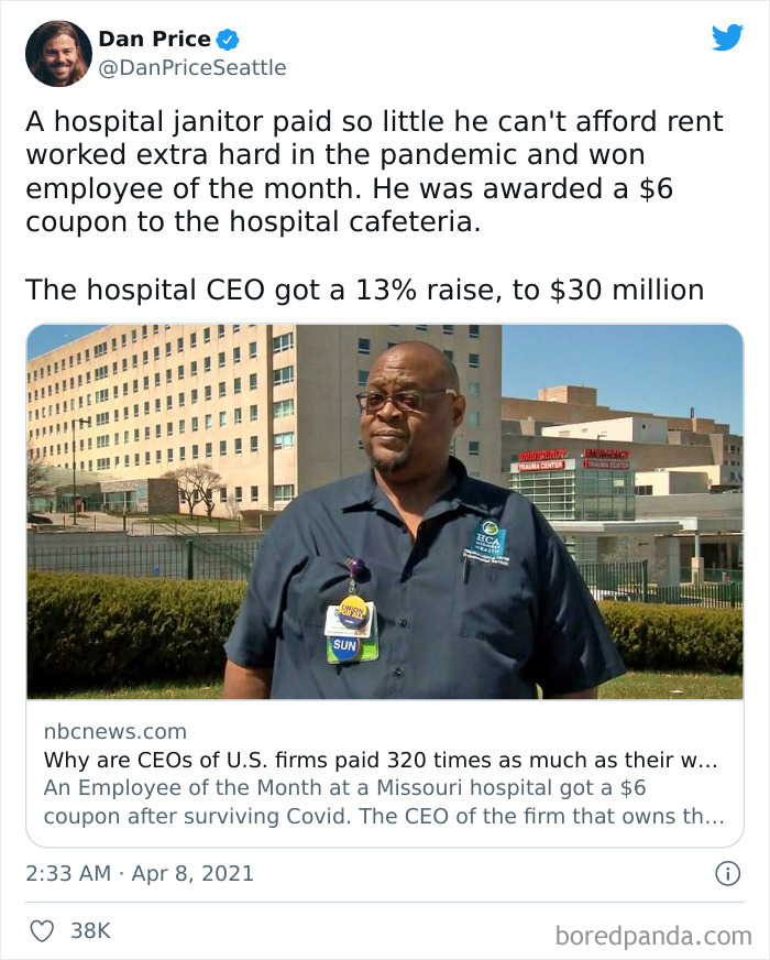 Hospital Janitor Work Extra Hard In The Pandemic And CEO Got 13 % Raise