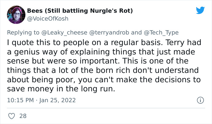 "The Reason That The Rich Were So Rich": Someone Tells A Story About "Boots" To Show How Expensive It Is To Be Poor "The Reason That The Rich Were So Rich": Someone Tells A Story About "Boots" To Show How Expensive It Is To Be Poor
