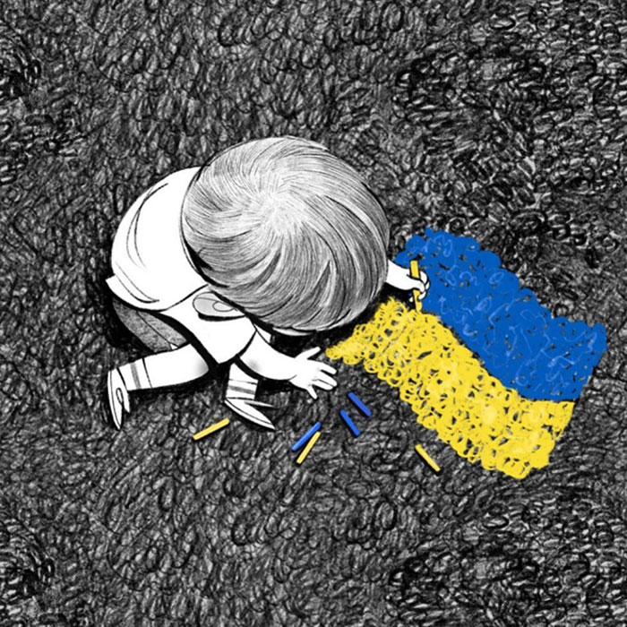 29 Heartbreaking, Yet Moving Pieces Made By Artists All Over The World After The Russian Invasion Of Ukraine