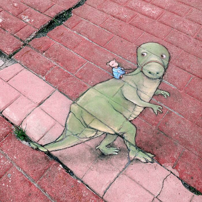 This Artist Continues To Brighten Up The Streets Of His City With His Adorable Chalk Art (130 New Pics)