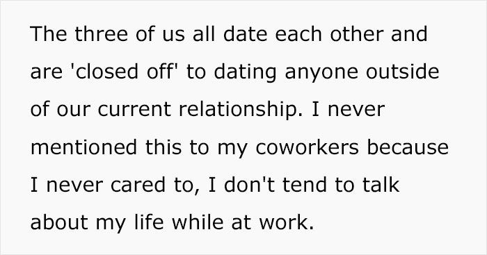 Woman Doesn’t Tell Coworkers About Her Polyamorous Relationship, Gets Accused Of Cheating By One Of The Colleagues Woman Doesn’t Tell Coworkers About Her Polyamorous Relationship, Gets Accused Of Cheating By One Of The Colleagues