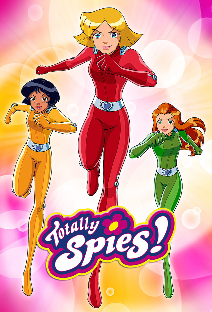 Poster for "Totally Spies" featuring Clover, Sam and Alex