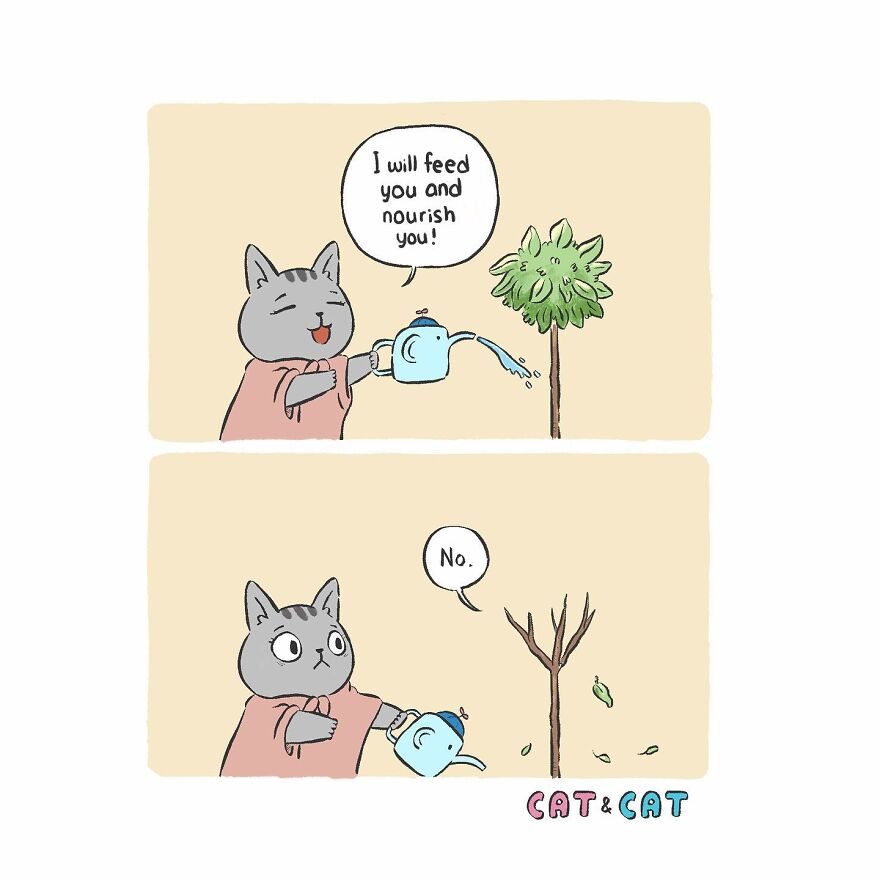 My 23 Wholesome Comics About A Cat And His Human