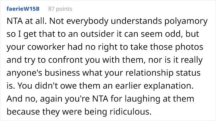 Woman Doesn’t Tell Coworkers About Her Polyamorous Relationship, Gets Accused Of Cheating By One Of The Colleagues