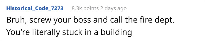 Employee Asks For Legal Advice After Having Restaurant Door Cut To Get Out Of Work After Boss Forbids Them To Call 911 Employee Asks For Legal Advice After Having Restaurant Door Cut To Get Out Of Work After Boss Forbids Them To Call 911