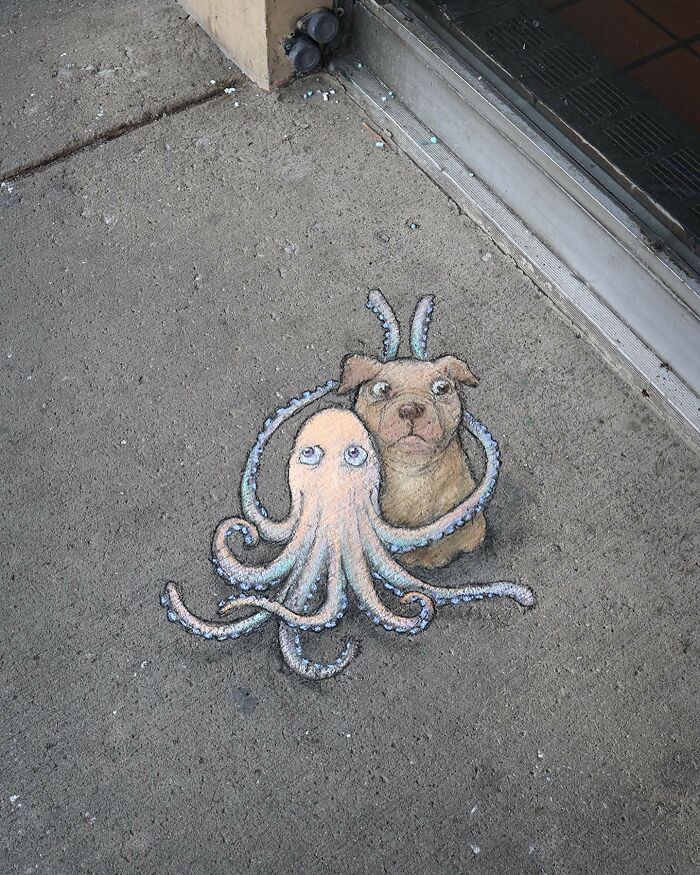 This Artist Continues To Brighten Up The Streets Of His City With His Adorable Chalk Art (130 New Pics)