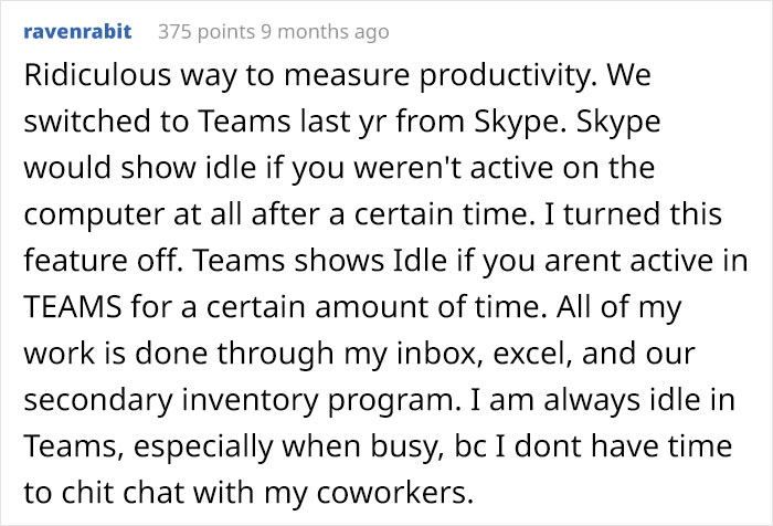 Boss Says "You Can't Continue Working From Home Because You Go Idle In Chat Too Often", Employee Maliciously Complies