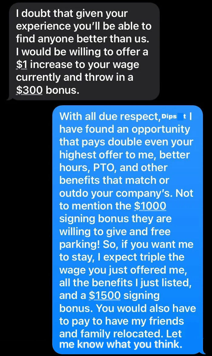 Entitled Boss Begs Moving Worker To Stay, Ends Up Insulting Her And Calling Her A Liar In This Text Exchange Entitled Boss Begs Moving Worker To Stay, Ends Up Insulting Her And Calling Her A Liar In This Text Exchange