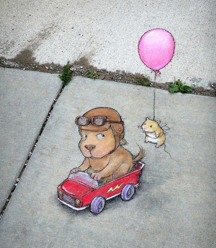 This Artist Continues To Brighten Up The Streets Of His City With His Adorable Chalk Art (130 New Pics)