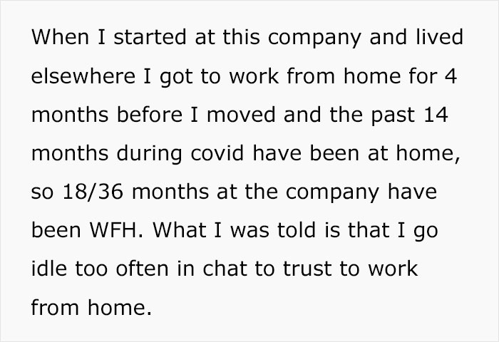 Boss Says "You Can't Continue Working From Home Because You Go Idle In Chat Too Often", Employee Maliciously Complies