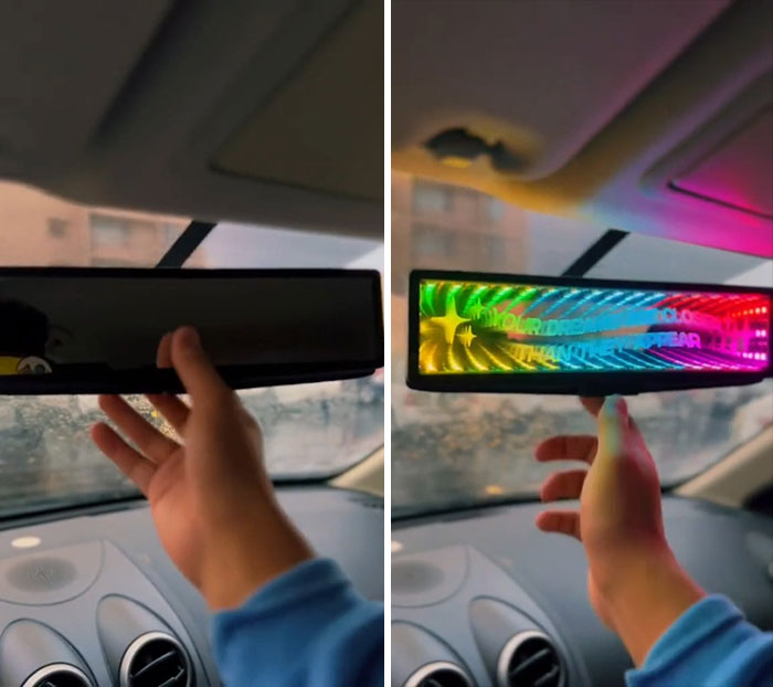 LED Rear View Mirror Advertisement On Tik Tok