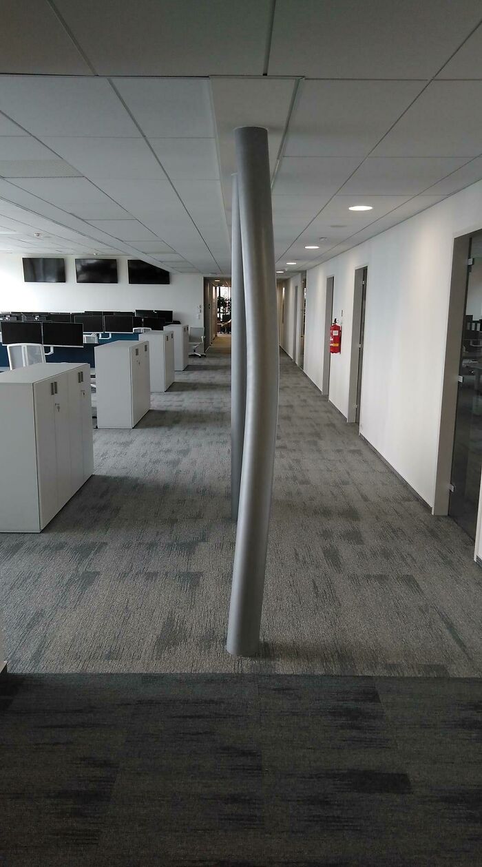 This Pillar Was Straight Last Week. This Is The First Floor Of A Seven-Floor Building