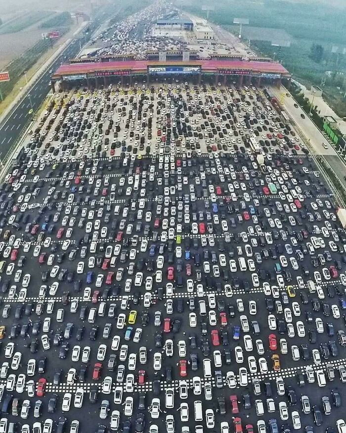 50 Lane Traffic Jam - China