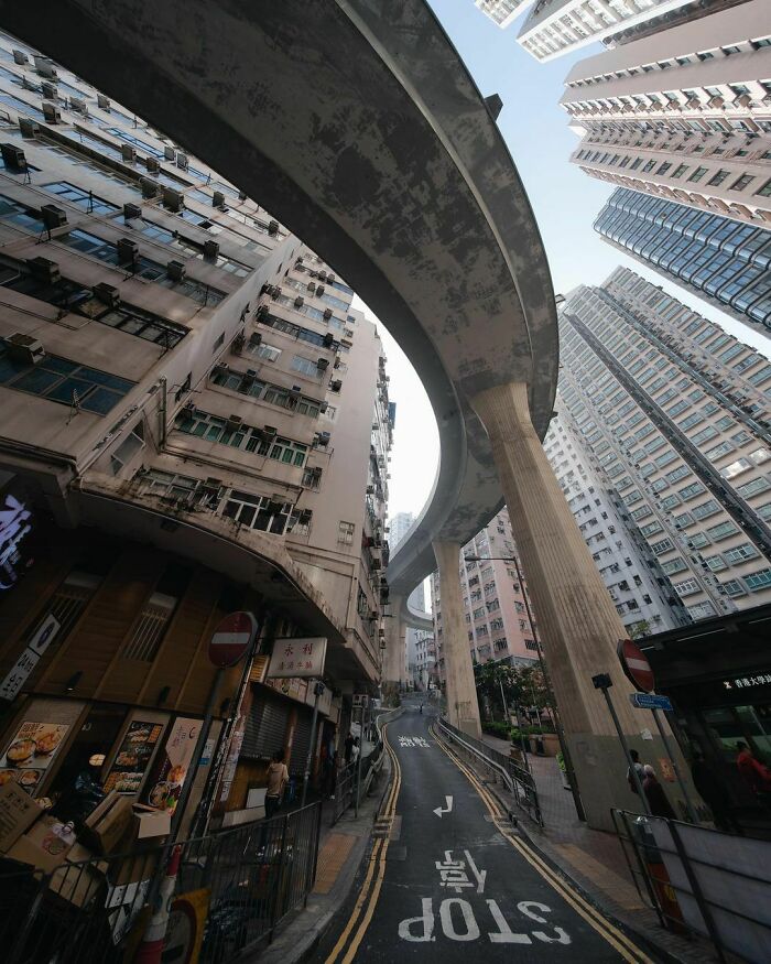 Elevated Highway In Central Hong Kong
