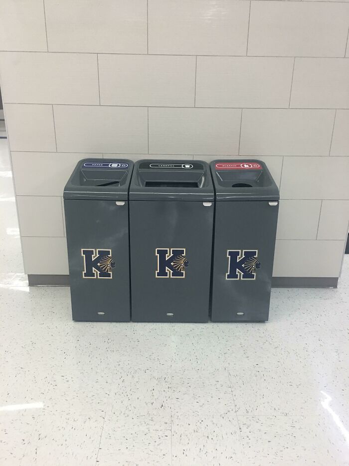 These Trash Cans At My School