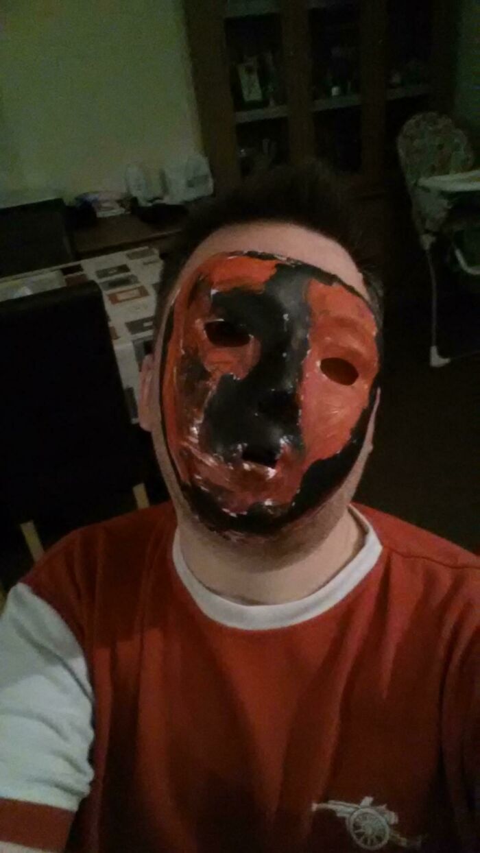 My Son Painted Me A Spiderman Mask