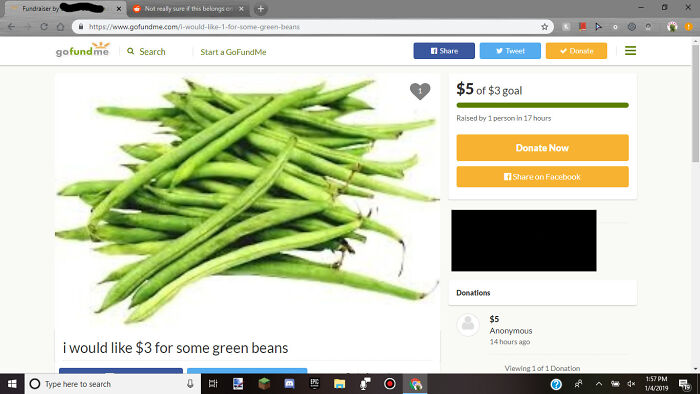 Update: The Green Bean Man Has Raised $5