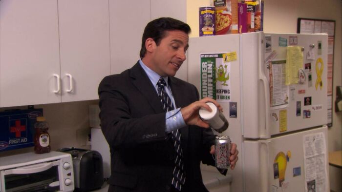 In The Office, Michael Can Be Seen Adding Sugar To His Diet Coke (Or, 'Diet Cola')