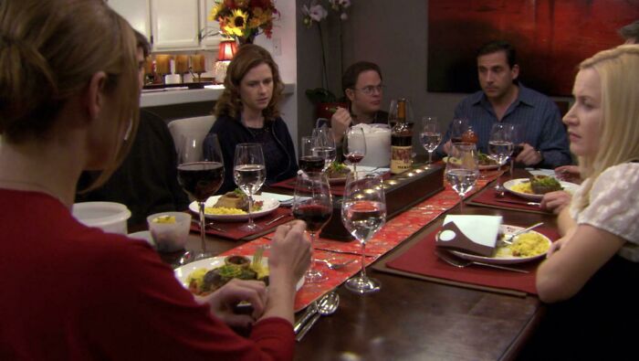 In The Office’s “Dinner Party” Episode, One Of The Excuses Jan Used To Keep Dwight Away Was That There Weren’t Enough Wine Glasses. Later, It’s Shown That Jan Has So Many Wine Glasses That She Serves Water In Them, Too