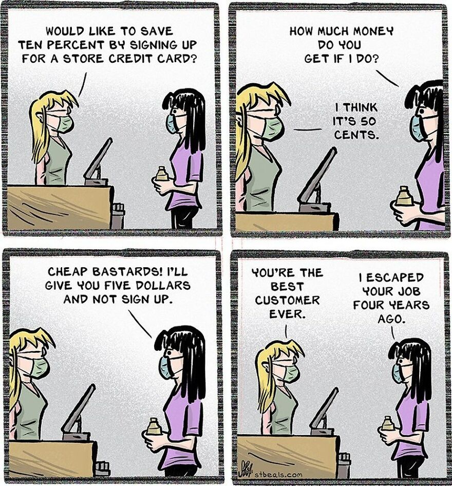 Artist’s New Funny Comics That Focus Attention On Everyday Conversations And A Job In Retail