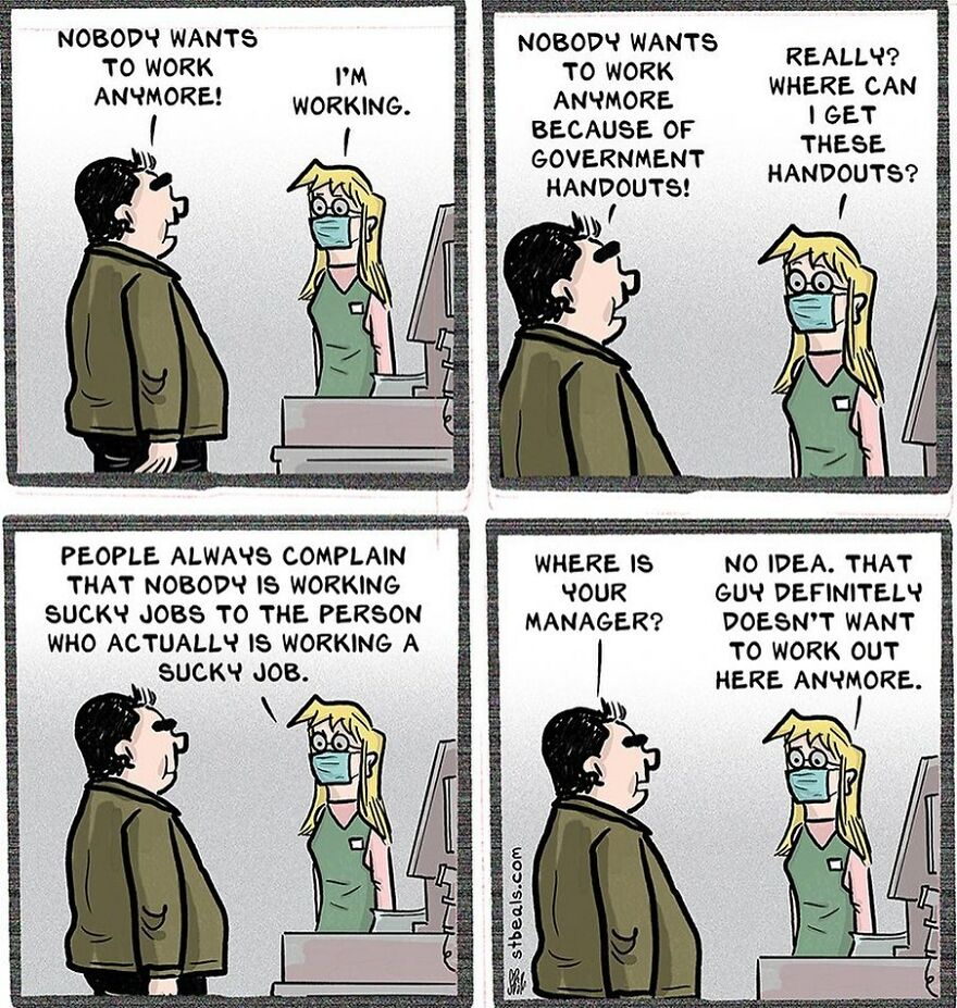 Artist’s New Funny Comics That Focus Attention On Everyday Conversations And A Job In Retail