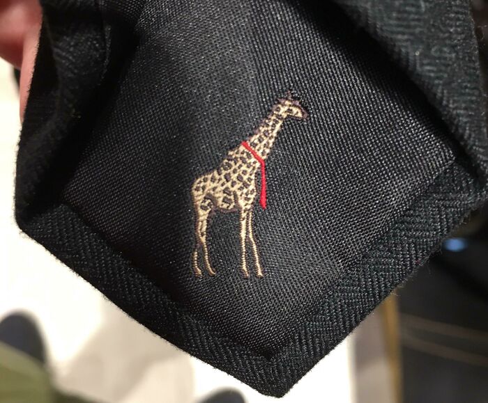 Inside This Tie Is A Tiny Giraffe Wearing A Tie