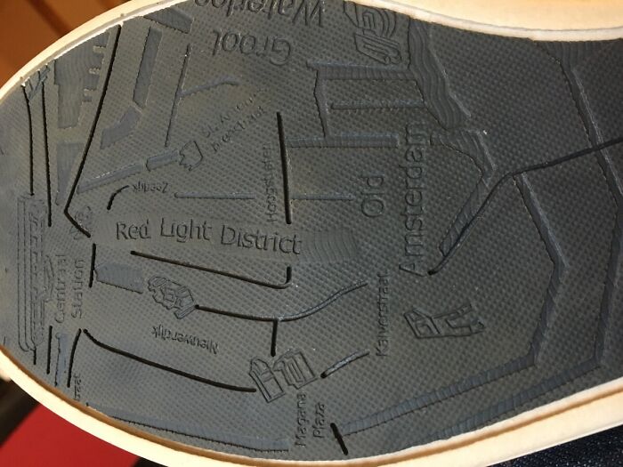 The Bottom Of My Shoes Has A Map Of Amsterdam On It