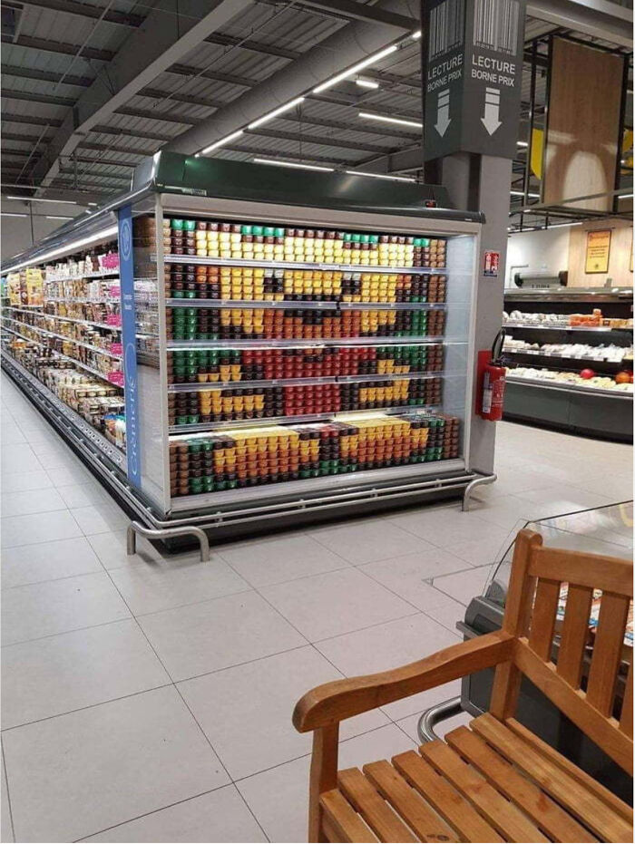 La forma en la que este supermercado exhibió los yogures 