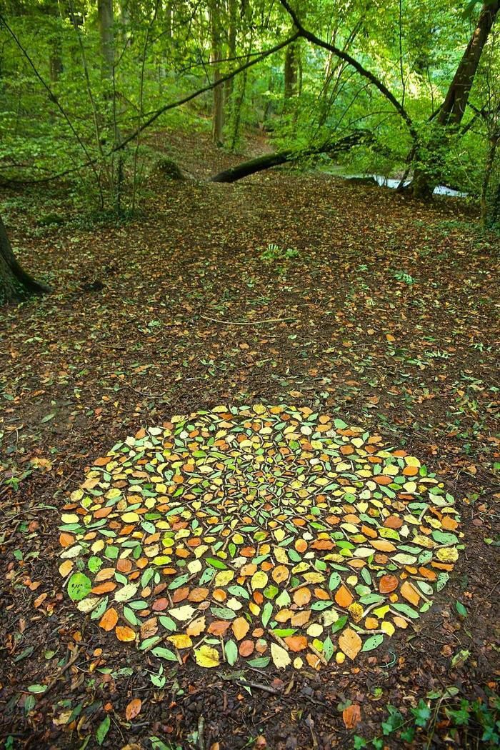 Este mosaico hecho con hojas de árboles 