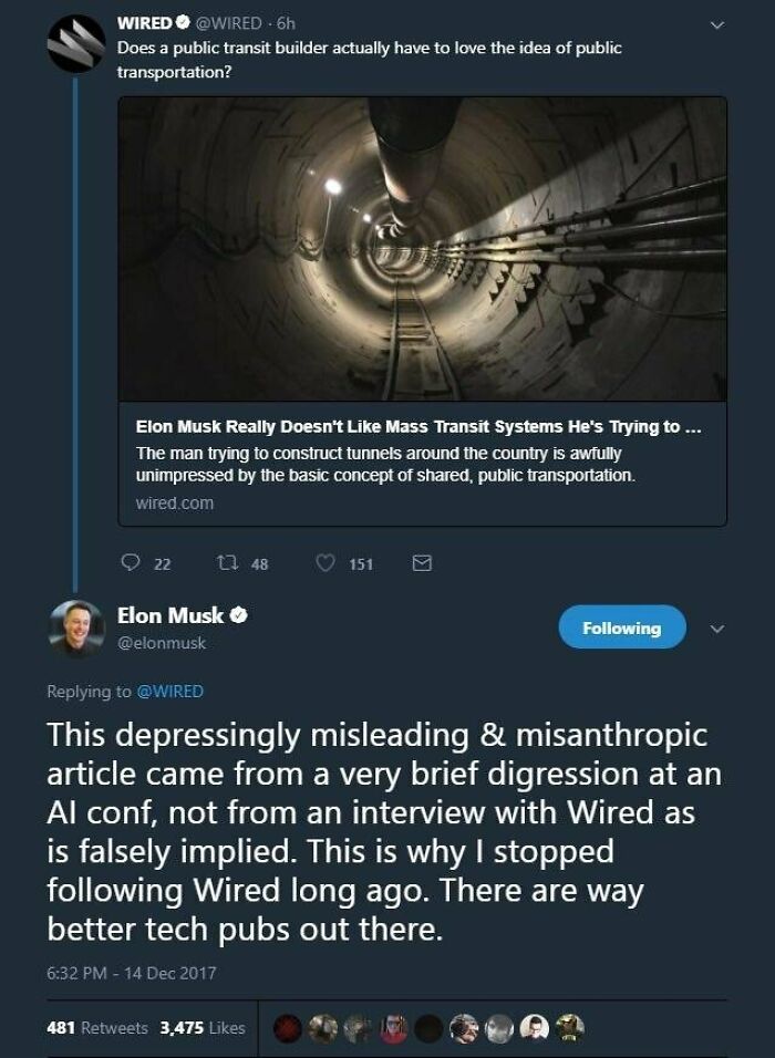 Elon Musk Calls Out Wired