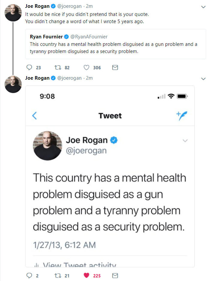 Joe Rogan Calls Out Ryan Fournier For Copying His Tweet From Five Years Ago
