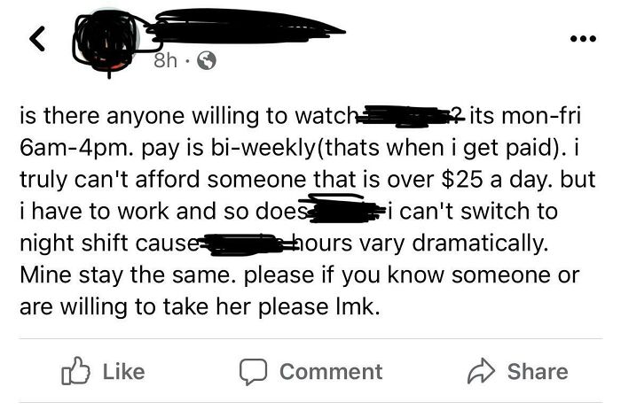 $2.50 An Hour, 50 Hours A Week. Reshared It Asking For Someone “Reliable And Trustworthy Only”. How Can You Expect Reliable And Trustworthy At That Price?