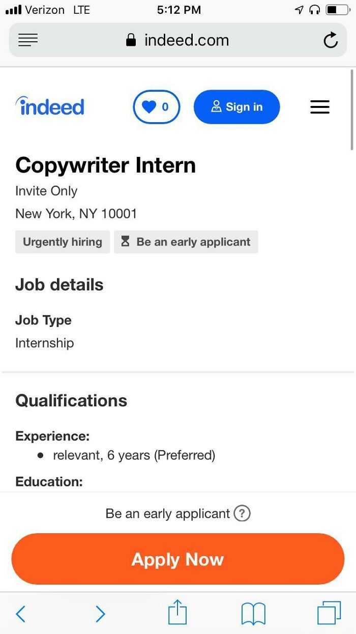 Ah Yes Allow Me To Work For 6 Years To Be Our Intern