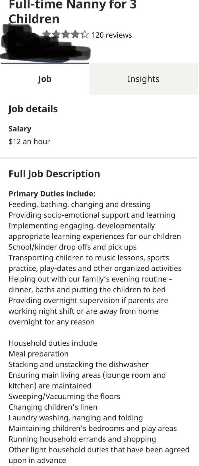 Hahaha Other “Light Household Duties” For $12/Hr