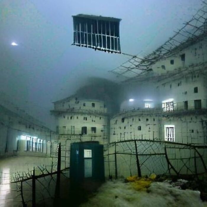 An Image Created By An Ai With Keywords "Abandoned Prison Covered In Fog"