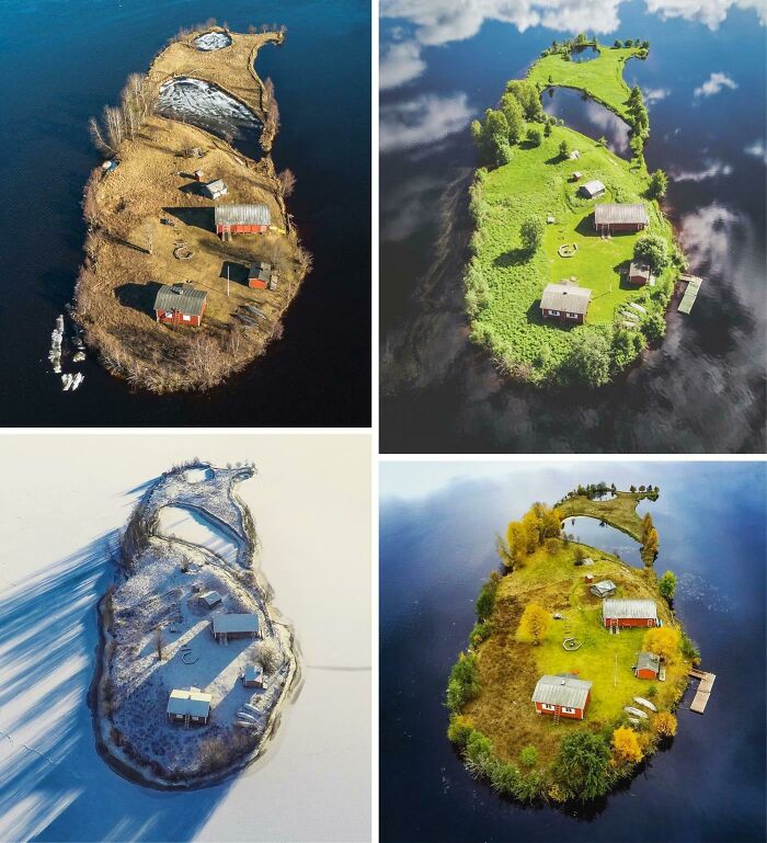 Four Seasons On An Island In Finnland