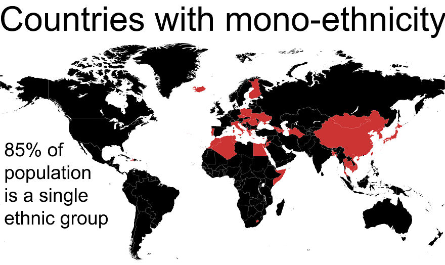Countries With Mono-Ethnicity. Where 85% Of Population Is A Single Ethnic Group