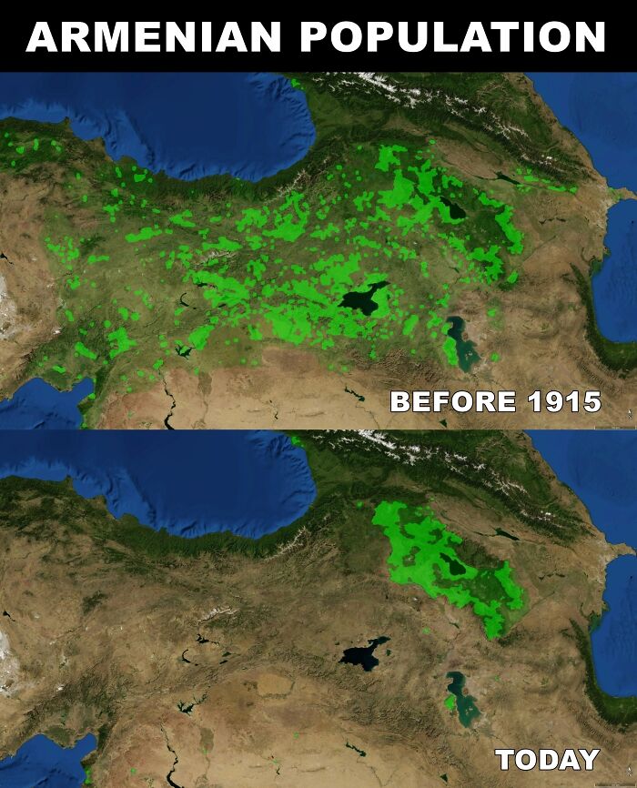 Mapa visualizando el genocido armenio que empezó hace 106 años