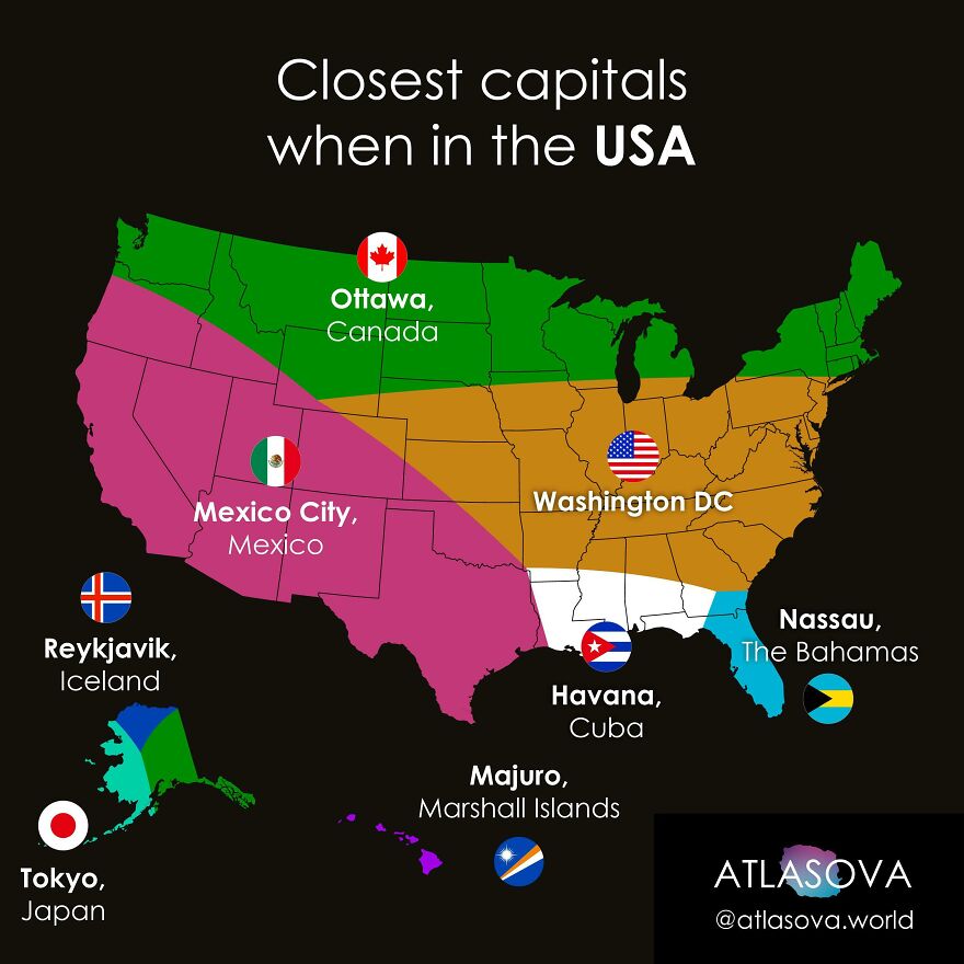 Closest Capitals When In The USA