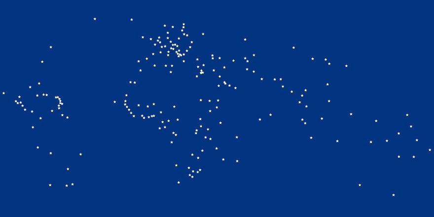 Each Star Represents A Capital City Of A Country