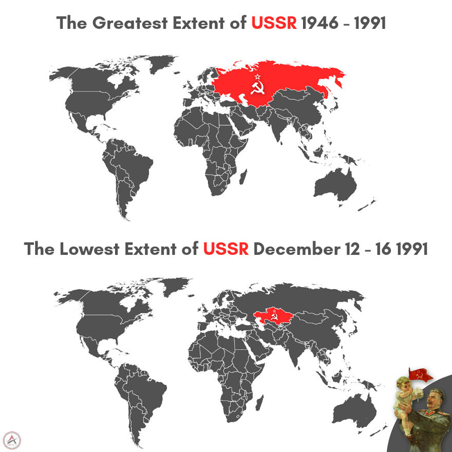 The Greatest And Lowest Extent Of Soviet Union