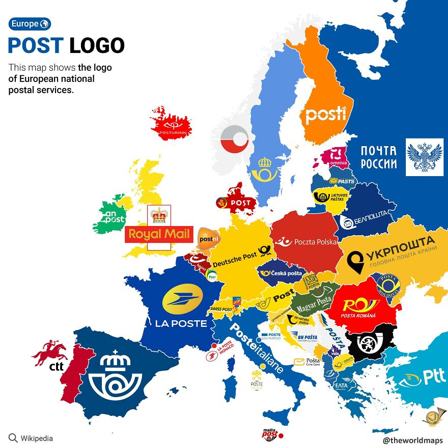 The Logo Of European National Postal Services