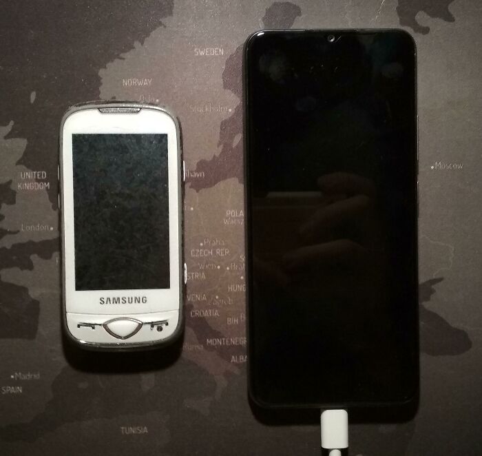 The Difference Between The Phone My Brother Used For The Past 12 Years vs. A New One He Got Today