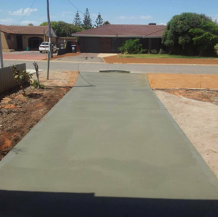 Came Home To A Newly Laid Concrete Driveway. I Did Not Order A Concrete Driveway Nor Any Other Type Of Driveway. When The Person That Laid It Came Back To See If I Was Happy With The Job, He Realised It Was The Wrong Address. I Now Have A Free Concrete Driveway