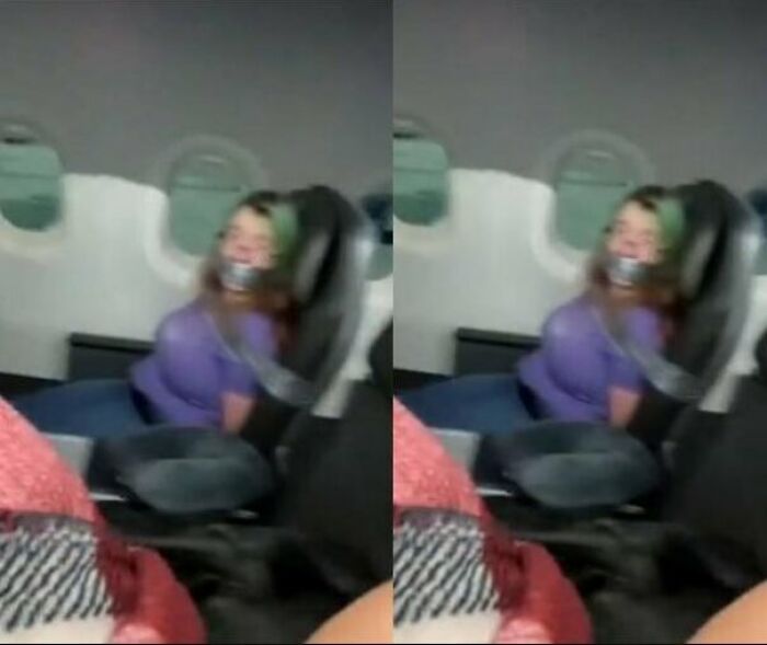 Woman On American Airlines Plane Duct-Taped To Her Seat After She Tried To Open The Door Mid-Flight