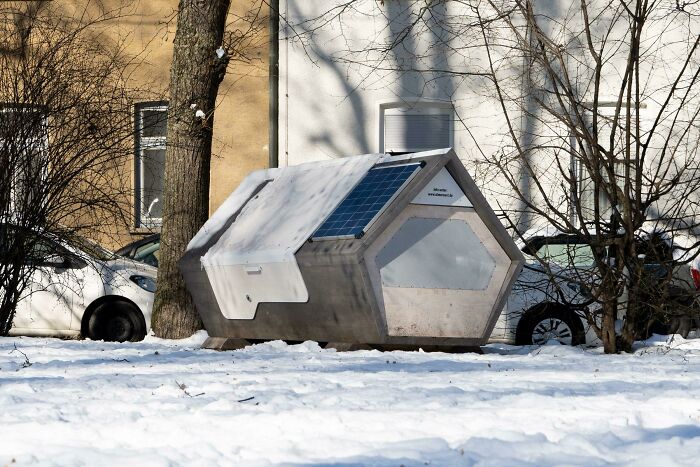 Ulm, A City In Germany Has Made These Thermally Insulated Pods For Homeless People To Sleep. These Units Are Known As 'Ulmer Nest'