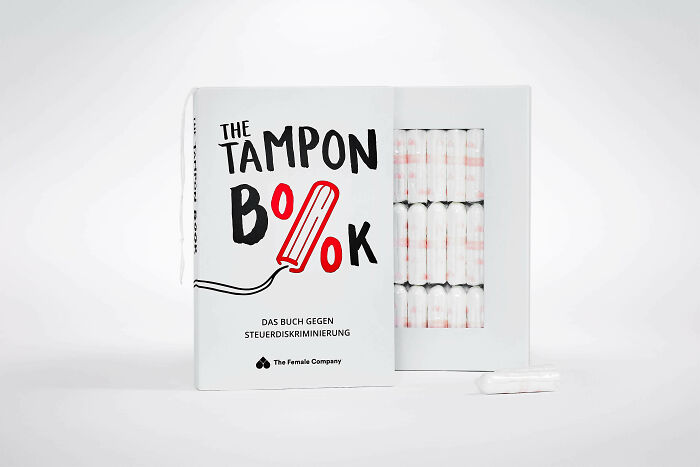 Tampons In Germany Have A Normal 19% VAT, Books Only 7%. So Tampons Are Sold As A Book With The Great Slogan "Stop Taxing Periods. Period"
